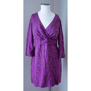 BODEN Purple Faux Wrap Floral Dress